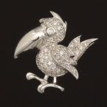 Ladies' Gold and Diamond Pelican Pin Brooch/Pendant