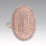 Ladies' Natural Pink and White Pave Diamond Ring