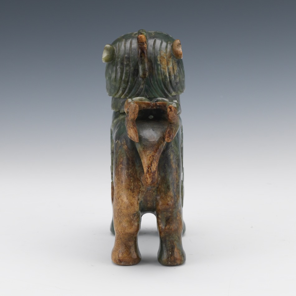 Chinese Carved Jade Foo Lion Vase - Image 5 of 8