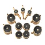 Jacques Kreisler Gold, Platinum, Black Onyx, Seed Pearl Tuxedo Set in Original Presentation Box