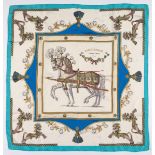 Hermes Silk Twill Scarf "Harnais Francais Premier Empire" Designed by Hugo Grygkar