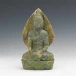 Chinese Carved SoapstoneSculpture of Sitting Buddha Shakyamuni