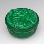 Malachite Glass, Dresser Box, ca. Early 20th Century