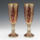 Pair of Bohemian Glass Vases, ca. 20th Century