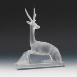 Lalique Crystal, Cerf (Stag), ca. Late 20th Century