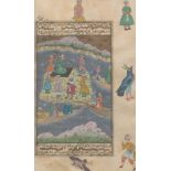 Mughal School Illuminated Manuscript Painting, 19th Century