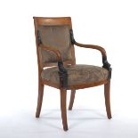 French Fauteuil Aux Dauphins Empire Armchair