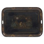 Metal Tole Tray with Lion