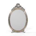 Austro-Hungarian .800 Silver Large Vanity Table Top/Wall Mirror, ca. 1867-1872