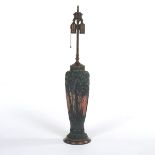 Large Daum Nancy Cameo Glass Lamp, "Tree" Pattern, ca. 1904-1914