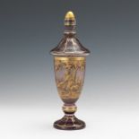 Bohemian Gilt Amethyst Glass Covered Pokal, ca. 19th Century