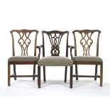 George III Revival, Group of Three Related Chairs,, ca. 1st Quarter 20th Century