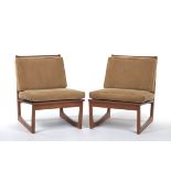 Pair of Hans Olsen for Brdr. Juul Kristensen Teak Lounge Chairs