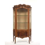 Louis XV Style Marquetry Vitrine Display Cabinet, ca. Late 19th Century