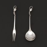 Georg Jensen "Blossom" Pattern No. 84 Salt Spoon and Fork