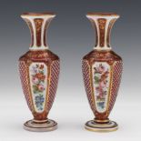 Pair of Bohemian Glass Vases