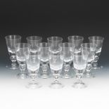 Twelve Steuben Frederick Carder Design Clear Glass Goblets