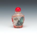 Reverse Painted Cameo Glass Snuff Bottle