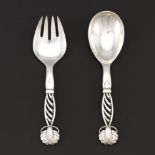 Georg Jensen Sterling Silver Salad Serving Pieces, pattern no. 83