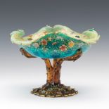 Moser Enameled Glass Tree Compote