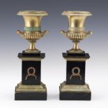 Pair of Bronze Urns