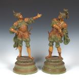 Two Cold Painted Spelter Figures of Warriors