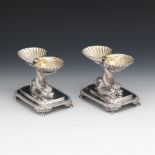 Pair of Dolphin Salt Cellars, by Jean Baptiste Claude Odiot, Paris ca. 1819-1838