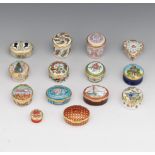 Fourteen Enameled Tabatieres