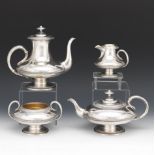 Victorian Elkington & Co. Sterling Silver Four-Piece Coffee/Tea Service, Birmingham, dated 1861