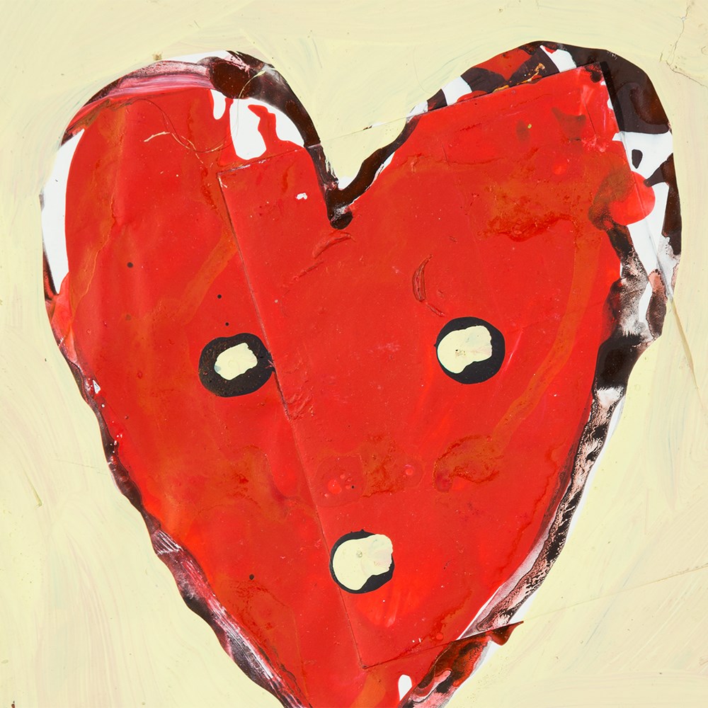 Walter Dahn (b. 1954), Heart Face, Oil on Cardboard, 1986Oil on cardboard, with collaged piece of - Image 10 of 10