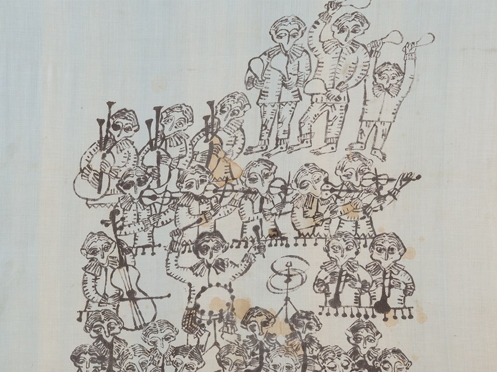 Horst Janssen (1929-1995), Drawing, Konzert der Affen, 1970Felt tip pen on viscoseGermany, 1970Horst - Image 5 of 10