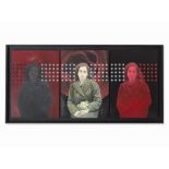 Samira Alikhanzadeh (b. 1967), Self-Portrait (Triptych), 2007Digital print, oil and mirror glass