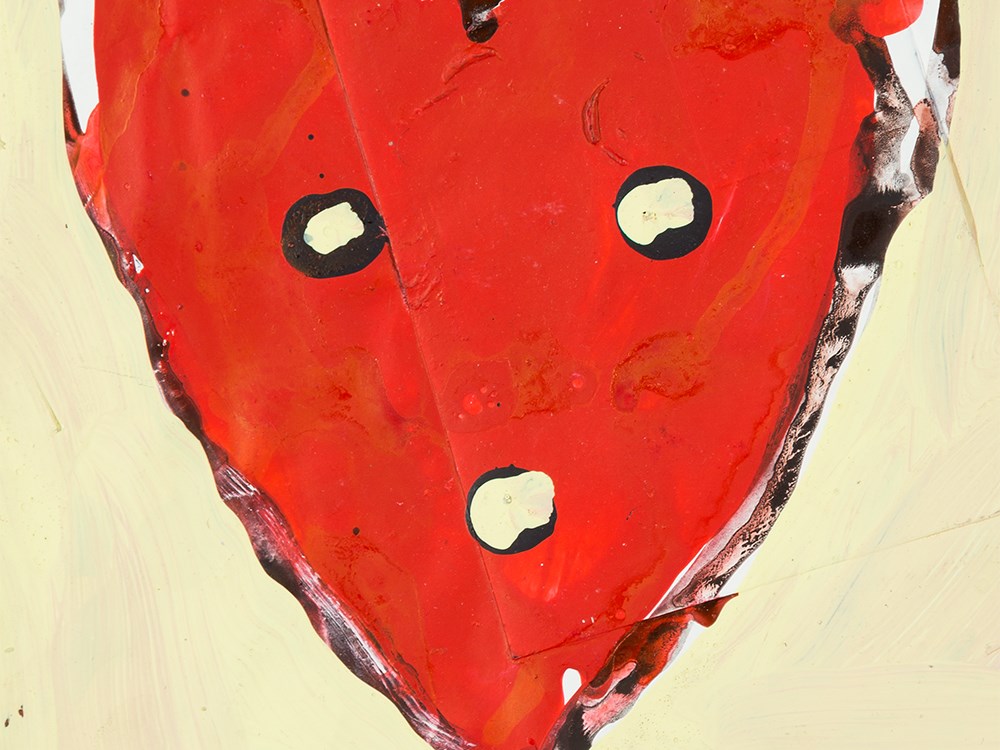 Walter Dahn (b. 1954), Heart Face, Oil on Cardboard, 1986Oil on cardboard, with collaged piece of - Image 5 of 10