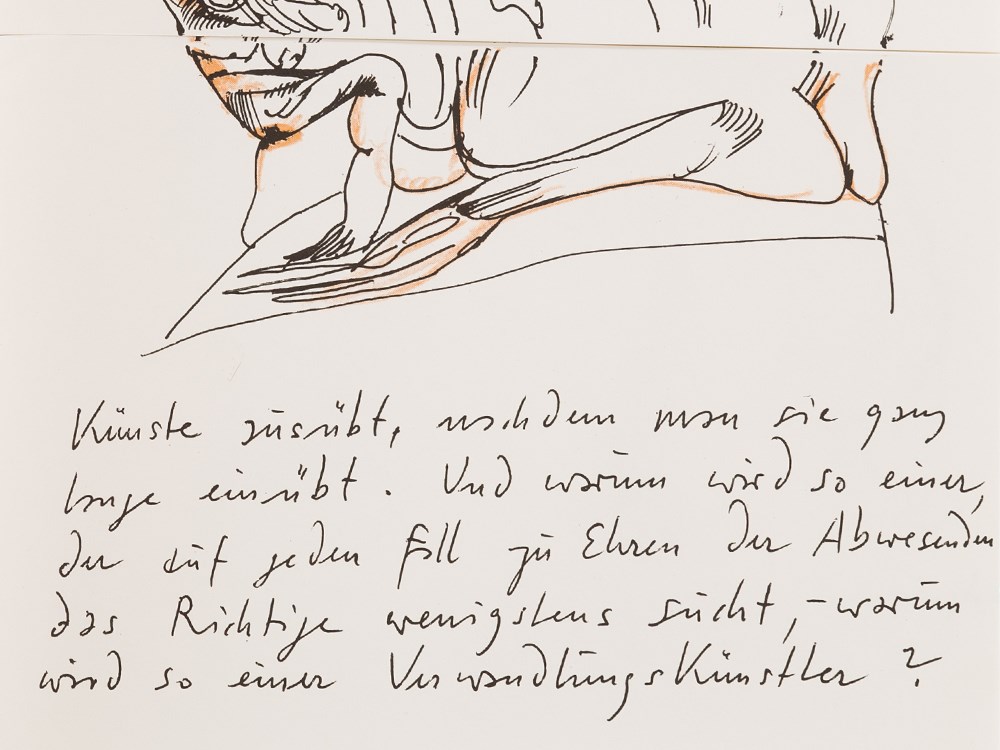 Horst Janssen, Convertible Book, Eine rührende Geschichte, ´7210 with colored chalk colorized - Image 12 of 17