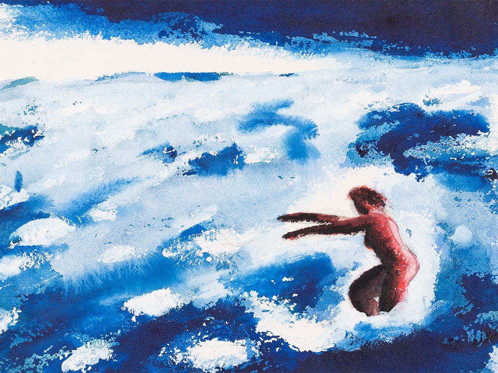 Dieter Hacker (born 1942), Am Strand 4, 1986Watercolor on grained watercolor paper Germany, - Image 2 of 8