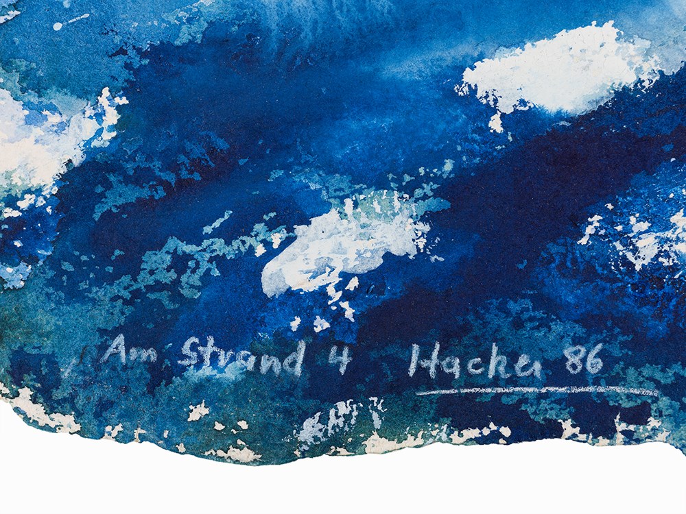 Dieter Hacker (born 1942), Am Strand 4, 1986Watercolor on grained watercolor paper Germany, - Image 3 of 8