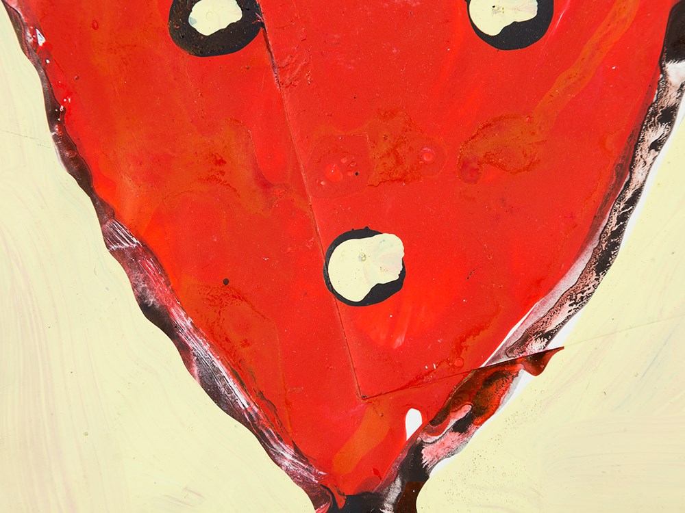 Walter Dahn (b. 1954), Heart Face, Oil on Cardboard, 1986Oil on cardboard, with collaged piece of - Image 6 of 10