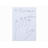 Fernando Botero (b.1932), Hand, Drawing, 1995Black felt-tip pen on plain paperFrance, 1995Fernando