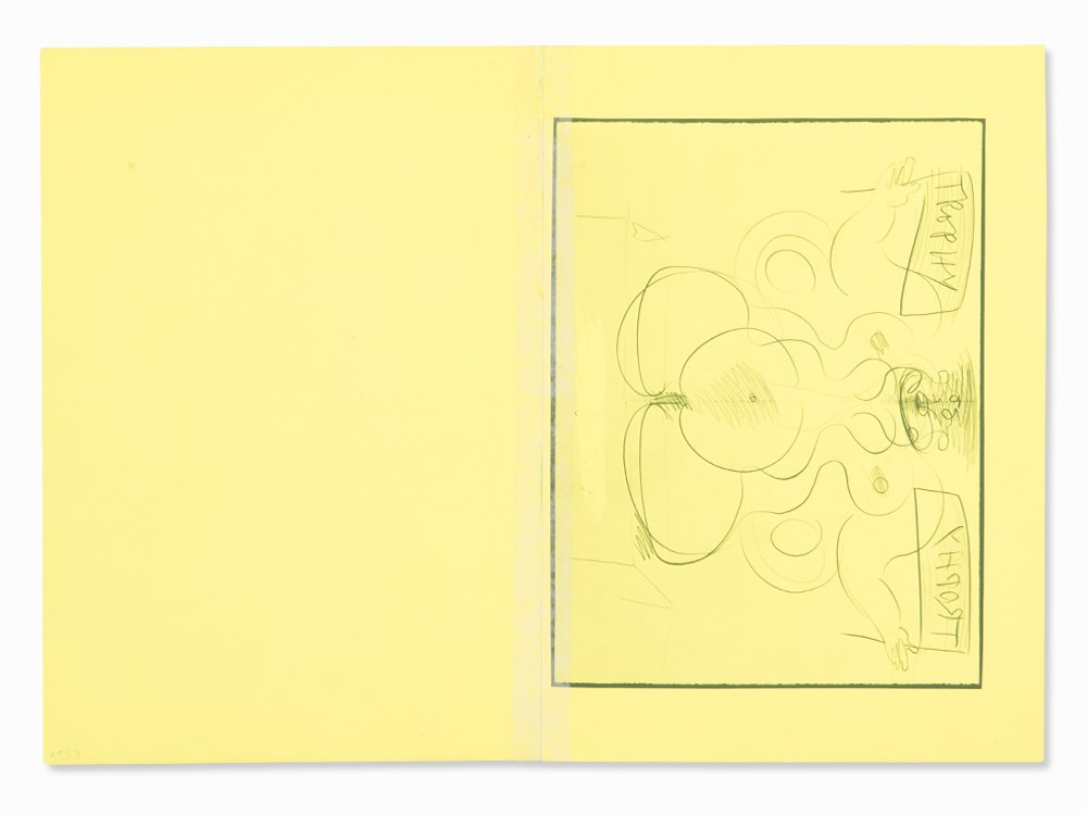 Dieter Roth (1930-1998), Trophy, Pencil Drawing, 1979 Pencil on yellow toned paper, 2-partGermany, - Image 6 of 8