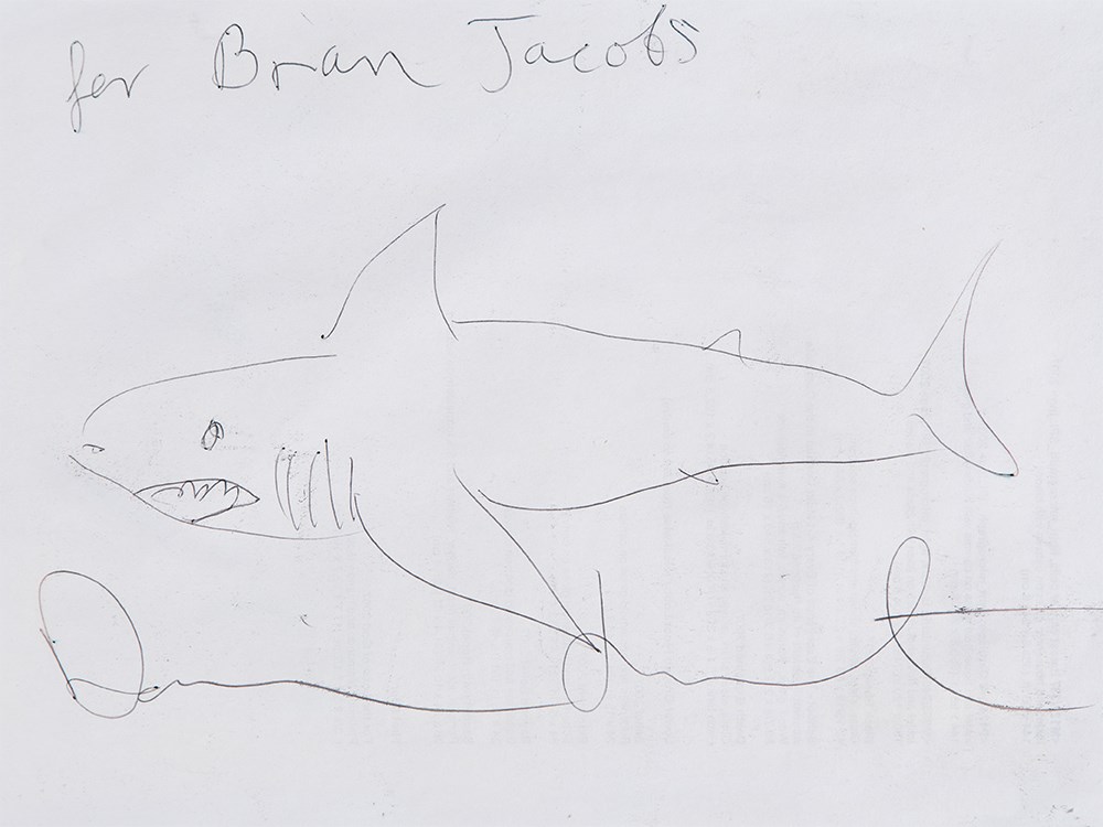 Damien Hirst (b. 1965), Shark, Ballpen Drawing, 2007Black ballpen on paperEngland, 2007Damien - Image 3 of 7