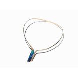 Choker Necklace with Opal and Diamonds, 18K Yellow Gold 18 carat yellow goldEurope, around