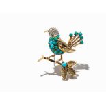 Boucheron, Bird Brooch with Turquoises, Gold/Platinum, c. 1950s18 karat gold and platinumFrance,