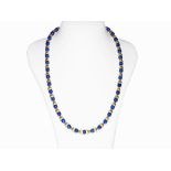 Lapis Lazuli Necklace with 18K Yellow Gold Calyxes, Mid-20th C. 18K yellow gold Mid-20th