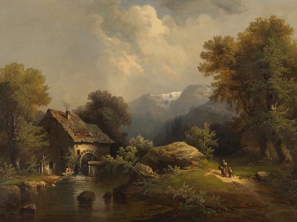 Franz Emil Krause (c.1836-1900), Landscape, Oil, 19th C. Oil on canvasGermany, 19th centuryFranz