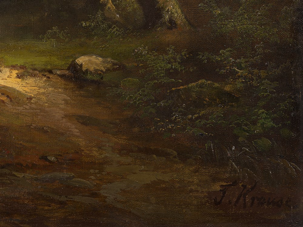 Franz Emil Krause (c.1836-1900), Landscape, Oil, 19th C. Oil on canvasGermany, 19th centuryFranz - Image 4 of 11