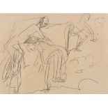 Ernst Ludwig Kirchner, Bei der Feldarbeit I, Drawing, 1919/20Pencil on sketchbook