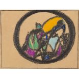 Adolf Hölzel, Circular Composition, Chalk Drawing, c. 1930  Colored chalk and graphite on thin