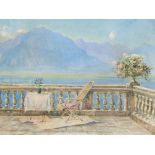 Marcel Cogniet (1857-1914), Terrasse de l’Hôtel Excelsior, Oil Oil on canvasMontreux, circa