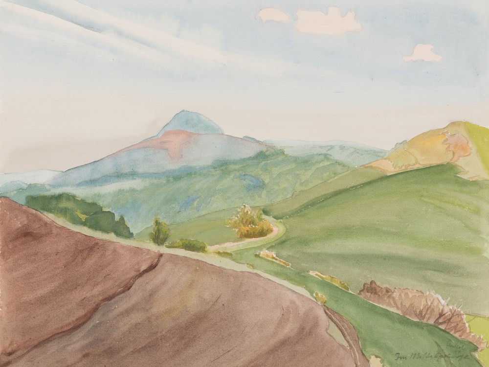 Erich Heckel (1883-1970), Im Mittelgebirge, Watercolor, 1944Watercolor on laid paperGermany,