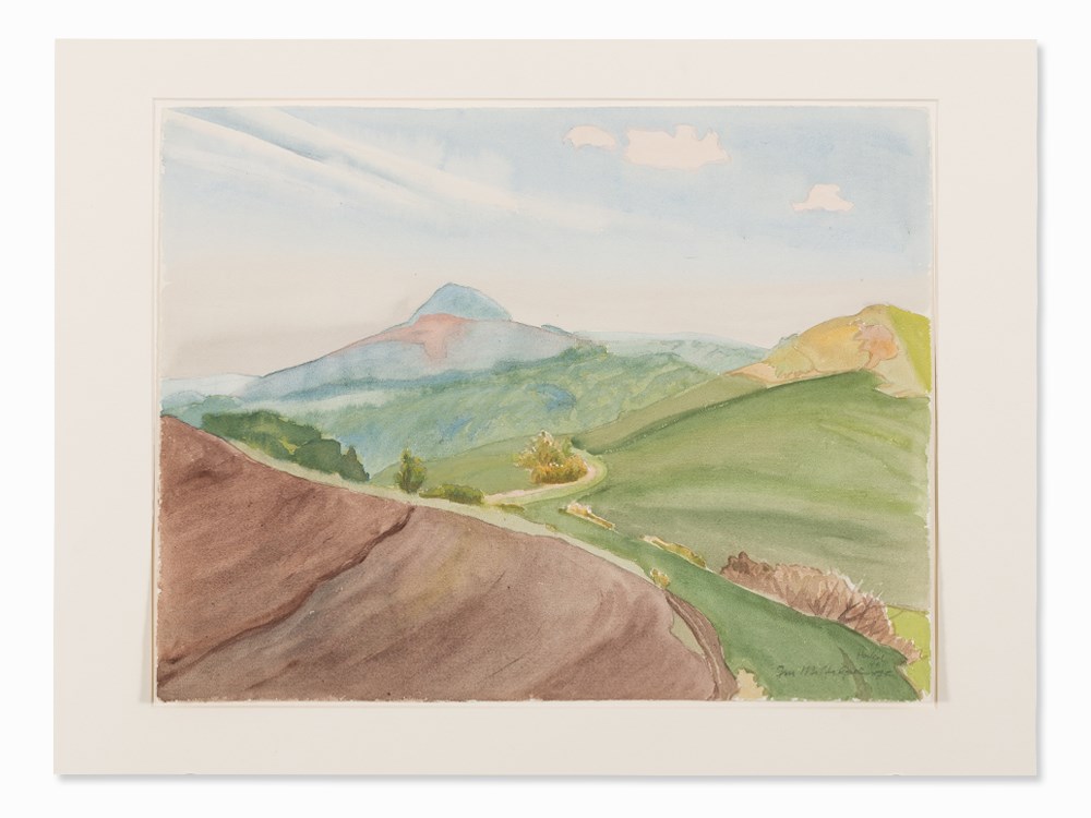 Erich Heckel (1883-1970), Im Mittelgebirge, Watercolor, 1944Watercolor on laid paperGermany, - Image 2 of 7